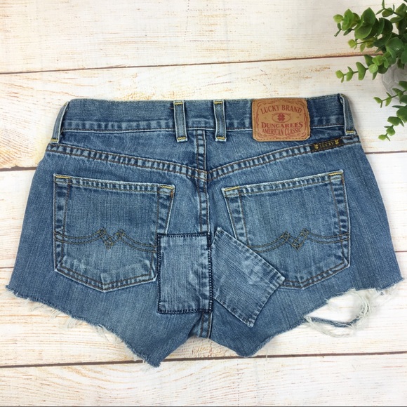 Lucky Brand distressed patched denim shorts 24/25 - Picture 2 of 6